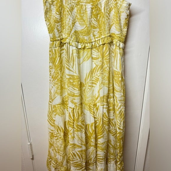 Nanette Nanette Lepore Maxi Tiered Ruffle Tropical Floral Palm White Dress 12 - Picture 10 of 13
